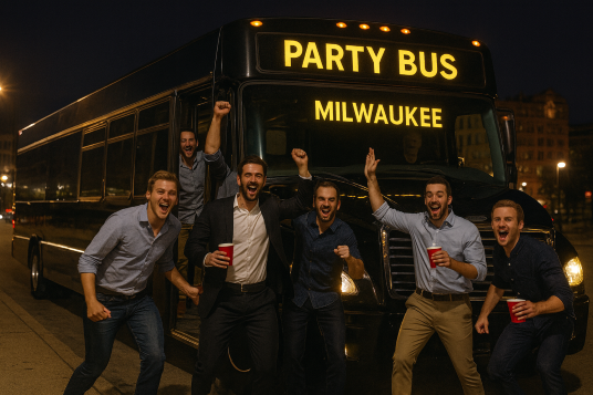 Milwaukee bachelor, party transportation, limo, party